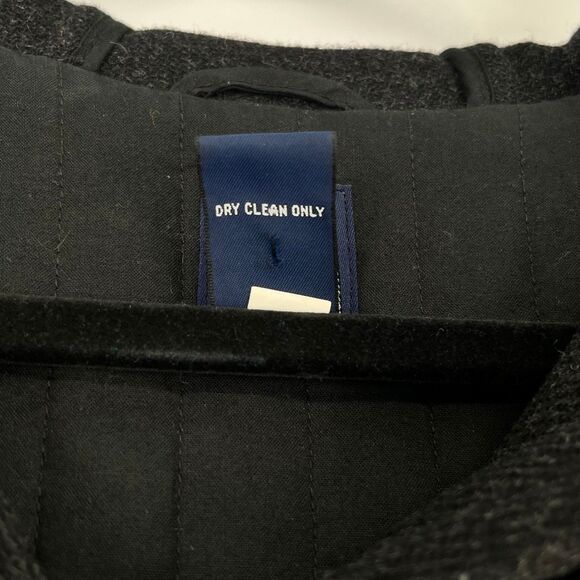 GAP Women’s Coat Size L Charcoal Hooded Recycled Wool Zip-Front Winter Jacket - Picture 8 of 16